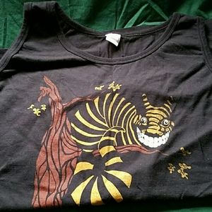 Alice in Wonderland Cheshire Cat Black Tank 2XL